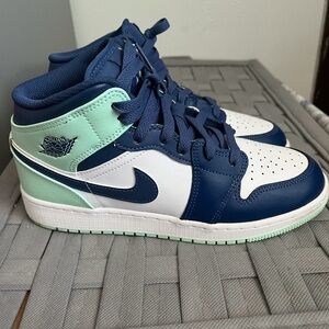 Nike Air Jordan Mid Blue and Mint Sneakers